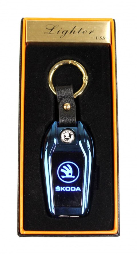 Praktyczna Zapalniczka Plazmowa USB Z Kablem Mikro USB Latarka BRELOK Do Kluczyków Samochodowych SKODA NIEBIESKI Praktyczna Zapalniczka Plazmowa USB Z Kablem Mikro USB Latarka BRELOK Do Kluczyków Samochodowych SKODA NIEBIESKI