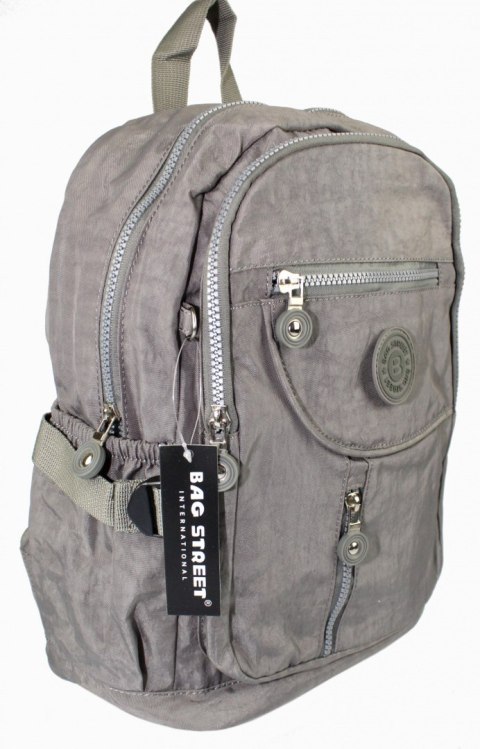 Praktyczny Plecak Materiałowy BAG STREET 2216 SZARY 35 x 26 x 15 cm Praktyczny Plecak Materiałowy BAG STREET 2216 SZARY 35 x 26 x 15 cm