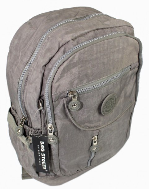 Praktyczny Plecak Materiałowy BAG STREET 2216 SZARY 35 x 26 x 15 cm Praktyczny Plecak Materiałowy BAG STREET 2216 SZARY 35 x 26 x 15 cm