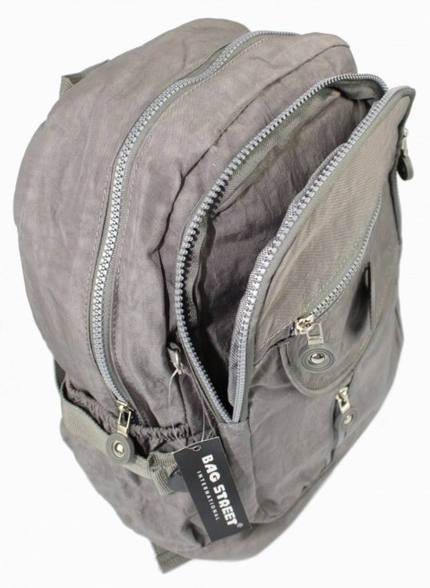 Praktyczny Plecak Materiałowy BAG STREET 2216 SZARY 35 x 26 x 15 cm Praktyczny Plecak Materiałowy BAG STREET 2216 SZARY 35 x 26 x 15 cm
