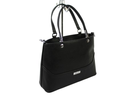 Skórzana Klasyczna Torebka Karen Model Beata D531 Czarna 32 x 23 x 12 Skórzana Klasyczna Torebka Karen Model Beata D531 Czarna 32 x 23 x 12