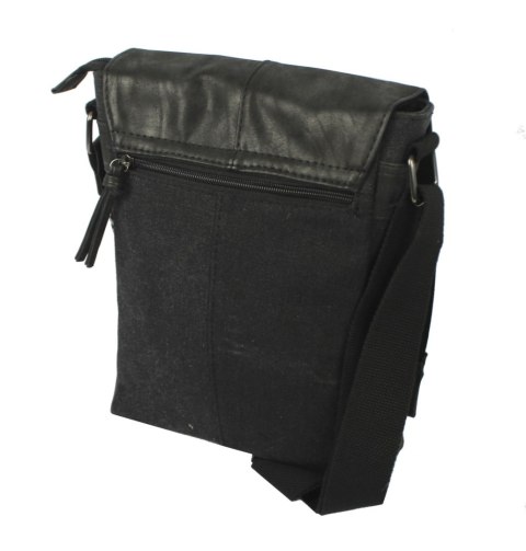 Skórzana Torba JENNIFER JONES Listonoszka Ze Skórzaną Klapką CZARNA 4528-2 27 x 22 x 9 [cm]