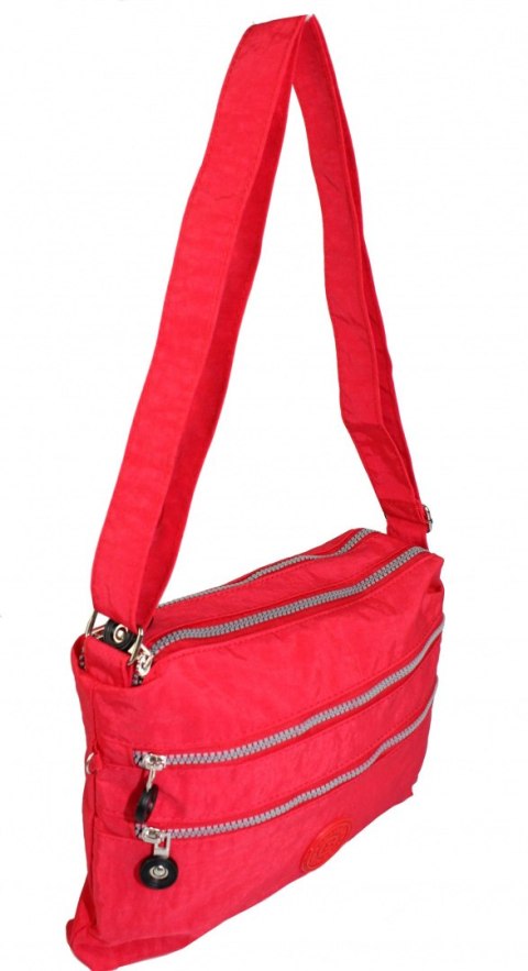 Stylowa Lekka Materiałowa Torba Duża Pozioma Na Ramię Bag Street NR 2261 CZERWONY Stylowa Lekka Materiałowa Torba Duża Pozioma Na Ramię Bag Street NR 2261 CZERWONY