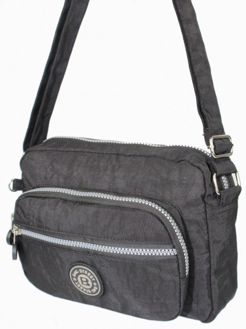 Stylowa Lekka Materiałowa Torba Pozioma Średnia Na Ramię Bag Street NR 2223 CZARNY Stylowa Lekka Materiałowa Torba Pozioma Średnia Na Ramię Bag Street NR 2223 CZARNY