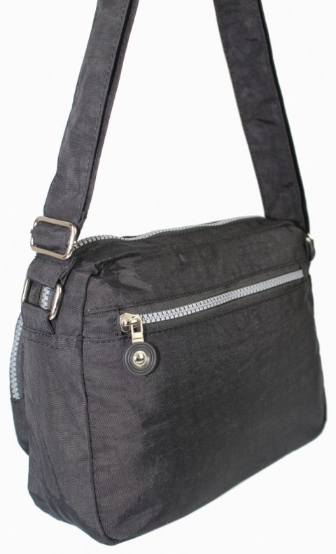 Stylowa Lekka Materiałowa Torba Pozioma Średnia Na Ramię Bag Street NR 2223 CZARNY Stylowa Lekka Materiałowa Torba Pozioma Średnia Na Ramię Bag Street NR 2223 CZARNY