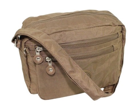 Stylowa Lekka Materiałowa Torba Kresz Wodoodporna Pozioma Średnia Na Ramię Bag Street NR 2245 BRĄZOWY 28 x 19 x 12 [cm]