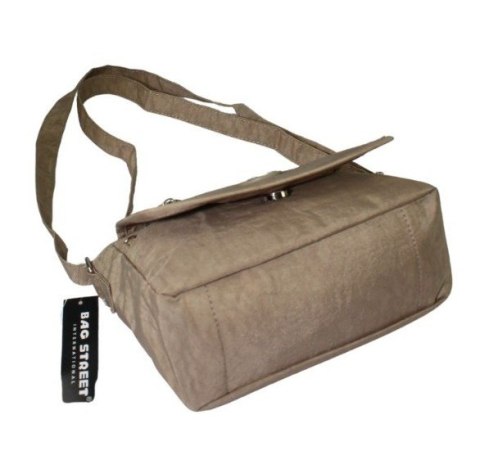 Stylowa Lekka Materiałowa Torba Pozioma Średnia Na Ramię Bag Street NR 2246 Brązowa Stylowa Lekka Materiałowa Torba Pozioma Średnia Na Ramię Bag Street NR 2246 Brązowa