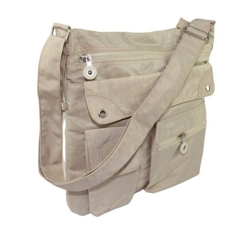 Stylowa Lekka Materiałowa Torba Średnia Kwadrat Listonoszka Na Ramię Bag Street NR 2221 BEŻOWY Stylowa Lekka Materiałowa Torba Średnia Kwadrat Listonoszka Na Ramię Bag Street NR 2221 BEŻOWY