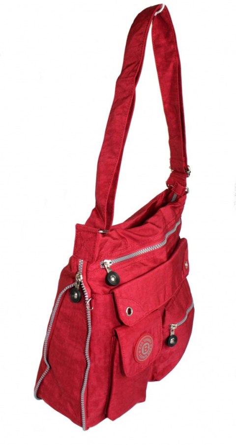 Stylowa Lekka Materiałowa Torba Średnia Kwadrat Listonoszka Na Ramię Bag Street NR 2221 CZERWONY Stylowa Lekka Materiałowa Torba Średnia Kwadrat Listonoszka Na Ramię Bag Street NR 2221 CZERWONY
