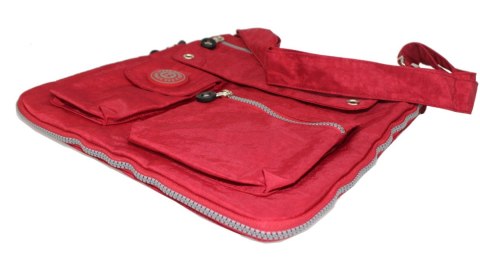 Stylowa Lekka Materiałowa Torba Średnia Kwadrat Listonoszka Na Ramię Bag Street NR 2221 CZERWONY Stylowa Lekka Materiałowa Torba Średnia Kwadrat Listonoszka Na Ramię Bag Street NR 2221 CZERWONY