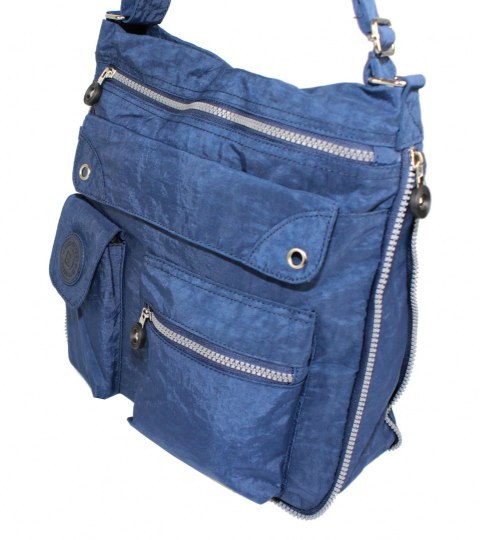 Stylowa Lekka Materiałowa Torba Średnia Kwadrat Listonoszka Na Ramię Bag Street NR 2221 GRANATOWY Stylowa Lekka Materiałowa Torba Średnia Kwadrat Listonoszka Na Ramię Bag Street NR 2221 GRANATOWY