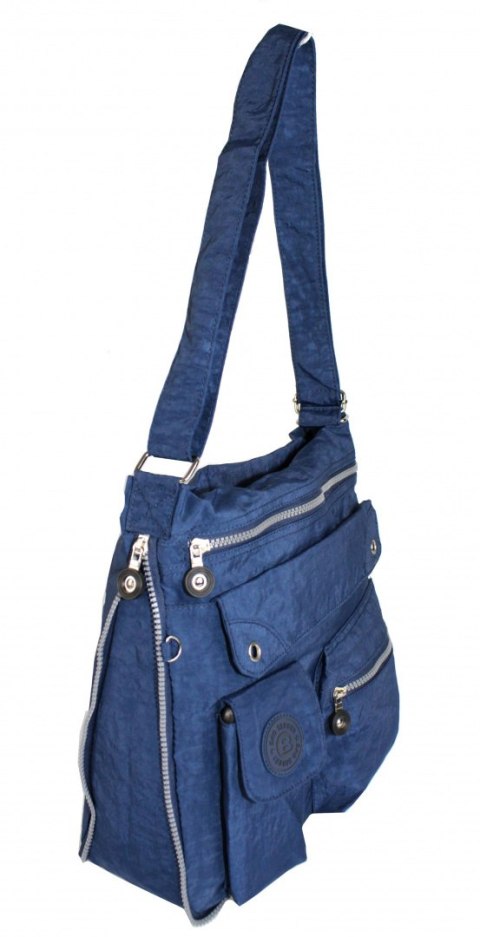 Stylowa Lekka Materiałowa Torba Średnia Kwadrat Listonoszka Na Ramię Bag Street NR 2221 GRANATOWY Stylowa Lekka Materiałowa Torba Średnia Kwadrat Listonoszka Na Ramię Bag Street NR 2221 GRANATOWY
