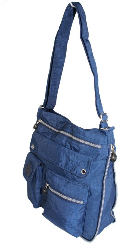 Stylowa Lekka Materiałowa Torba Średnia Kwadrat Listonoszka Na Ramię Bag Street NR 2221 GRANATOWY Stylowa Lekka Materiałowa Torba Średnia Kwadrat Listonoszka Na Ramię Bag Street NR 2221 GRANATOWY