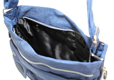 Stylowa Lekka Materiałowa Torba Średnia Kwadrat Listonoszka Na Ramię Bag Street NR 2221 GRANATOWY Stylowa Lekka Materiałowa Torba Średnia Kwadrat Listonoszka Na Ramię Bag Street NR 2221 GRANATOWY