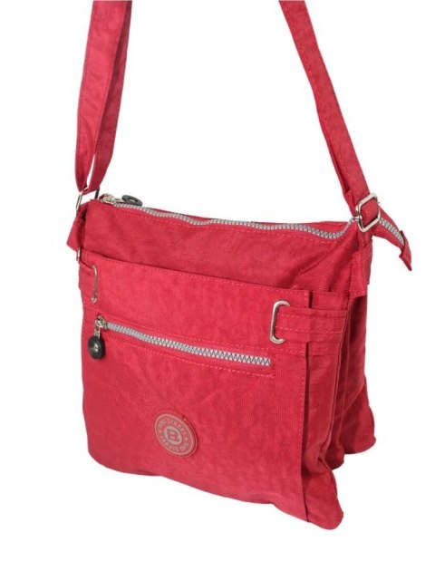 Stylowa Lekka Materiałowa Torba Średnia Kwadrat Na Ramię Bag Street NR 2226 BORDOWY Stylowa Lekka Materiałowa Torba Średnia Kwadrat Na Ramię Bag Street NR 2226 BORDOWY
