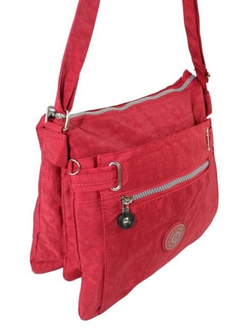 Stylowa Lekka Materiałowa Torba Średnia Kwadrat Na Ramię Bag Street NR 2226 BORDOWY Stylowa Lekka Materiałowa Torba Średnia Kwadrat Na Ramię Bag Street NR 2226 BORDOWY