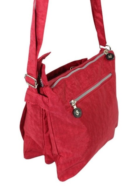 Stylowa Lekka Materiałowa Torba Średnia Kwadrat Na Ramię Bag Street NR 2226 BORDOWY Stylowa Lekka Materiałowa Torba Średnia Kwadrat Na Ramię Bag Street NR 2226 BORDOWY