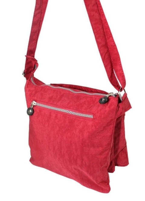 Stylowa Lekka Materiałowa Torba Średnia Kwadrat Na Ramię Bag Street NR 2226 BORDOWY Stylowa Lekka Materiałowa Torba Średnia Kwadrat Na Ramię Bag Street NR 2226 BORDOWY