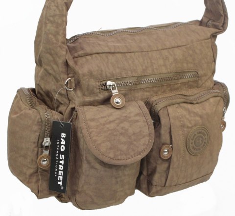 Stylowa Pozioma Torba Średnia Na Ramię Bag Street NR 2219 BRĄZOWY Stylowa Pozioma Torba Średnia Na Ramię Bag Street NR 2219 BRĄZOWY