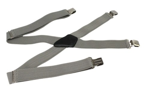 Szelki Do Spodni Polska Galanteria (PL) Z Materiału Regulowane Podwójne Typ X SZARY JASNY