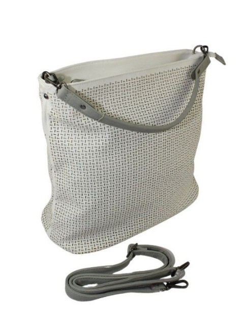 Torebka Skórzana Jennifer Jones Shopper Bag Skóra Włoska JJ3126 BIAŁA 40 x 34 x 18 [cm] 