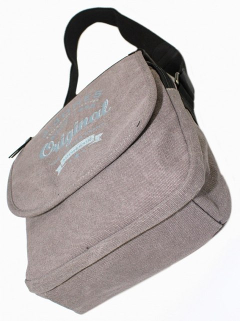 Torebka Skórzana Torba JENNIFER JONES Listonoszka CANVAS Z Elementami Skórzanymi SZARY JJ4556 31 x 25 x 12 [cm]