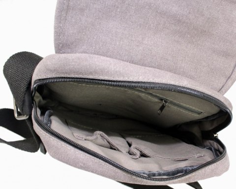 Torebka Skórzana Torba JENNIFER JONES Listonoszka CANVAS Z Elementami Skórzanymi SZARY JJ4556 31 x 25 x 12 [cm]