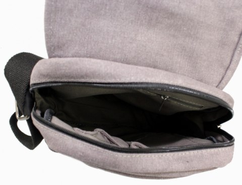 Torebka Skórzana Torba JENNIFER JONES Listonoszka CANVAS Z Elementami Skórzanymi SZARY JJ4556 31 x 25 x 12 [cm]