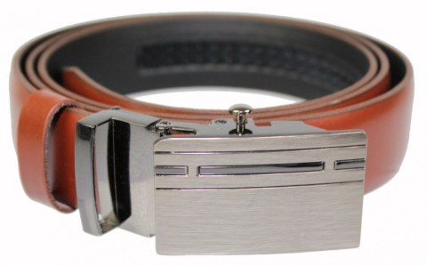Wizytowy Pasek Skórzany 30 mm COMPLEX (PL) Pełna Klamra AUTOMAT/ZĄBEK Garnitur Brązowy Zaokrąglony AZ30/KAZ73 Wizytowy Pasek Skórzany 30 mm COMPLEX (PL) Pełna Klamra AUTOMAT/ZĄBEK Garnitur Brązowy Zaokrąglony AZ30/KAZ73