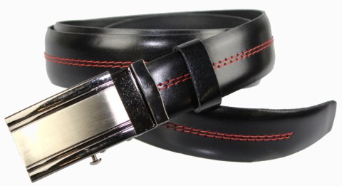 Wizytowy Pasek Skórzany 30 mm COMPLEX (PL) Pełna Klamra AUTOMAT/ZĄBEK Garnitur CZARNY CZERWONA NITKĄ Zaokrąglony AZ30/KAZ66 Wizytowy Pasek Skórzany 30 mm COMPLEX (PL) Pełna Klamra AUTOMAT/ZĄBEK Garnitur CZARNY CZERWONA NITKĄ Zaokrąglony AZ30/KAZ66