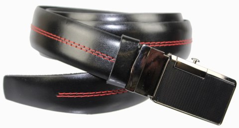 Wizytowy Pasek Skórzany 30 mm COMPLEX (PL) Pełna Klamra AUTOMAT/ZĄBEK Garnitur CZARNY CZERWONA NITKĄ Zaokrąglony AZ30/KAZ68 Wizytowy Pasek Skórzany 30 mm COMPLEX (PL) Pełna Klamra AUTOMAT/ZĄBEK Garnitur CZARNY CZERWONA NITKĄ Zaokrąglony AZ30/KAZ68