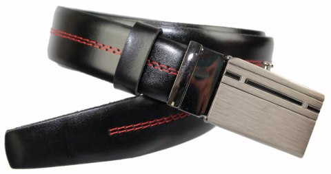 Wizytowy Pasek Skórzany 30 mm COMPLEX (PL) Pełna Klamra AUTOMAT/ZĄBEK Garnitur CZARNY CZERWONA NITKĄ Zaokrąglony AZ30/KAZ73 Wizytowy Pasek Skórzany 30 mm COMPLEX (PL) Pełna Klamra AUTOMAT/ZĄBEK Garnitur CZARNY CZERWONA NITKĄ Zaokrąglony AZ30/KAZ73
