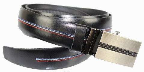 Wizytowy Pasek Skórzany 30 mm COMPLEX (PL) Pełna Klamra AUTOMAT/ZĄBEK Garnitur CZARNY KOLOROWA NITKA Zaokrąglony AZ30/KAZ63 Wizytowy Pasek Skórzany 30 mm COMPLEX (PL) Pełna Klamra AUTOMAT/ZĄBEK Garnitur CZARNY KOLOROWA NITKA Zaokrąglony AZ30/KAZ63