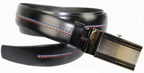 Wizytowy Pasek Skórzany 30 mm COMPLEX (PL) Pełna Klamra AUTOMAT/ZĄBEK Garnitur CZARNY KOLOROWA NITKA Zaokrąglony AZ30/KAZ66 Wizytowy Pasek Skórzany 30 mm COMPLEX (PL) Pełna Klamra AUTOMAT/ZĄBEK Garnitur CZARNY KOLOROWA NITKA Zaokrąglony AZ30/KAZ66