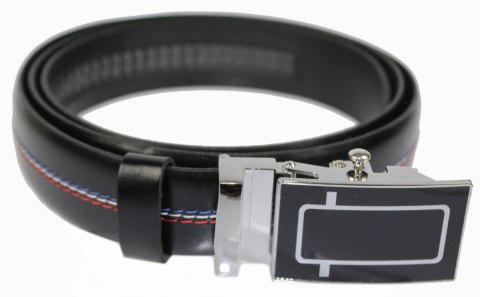 Wizytowy Pasek Skórzany 30 mm COMPLEX (PL) Pełna Klamra AUTOMAT/ZĄBEK Garnitur CZARNY KOLOROWA NITKA Zaokrąglony AZ30/KAZ67 Wizytowy Pasek Skórzany 30 mm COMPLEX (PL) Pełna Klamra AUTOMAT/ZĄBEK Garnitur CZARNY KOLOROWA NITKA Zaokrąglony AZ30/KAZ67
