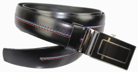 Wizytowy Pasek Skórzany 30 mm COMPLEX (PL) Pełna Klamra AUTOMAT/ZĄBEK Garnitur CZARNY KOLOROWA NITKA Zaokrąglony AZ30/KAZ67 Wizytowy Pasek Skórzany 30 mm COMPLEX (PL) Pełna Klamra AUTOMAT/ZĄBEK Garnitur CZARNY KOLOROWA NITKA Zaokrąglony AZ30/KAZ67