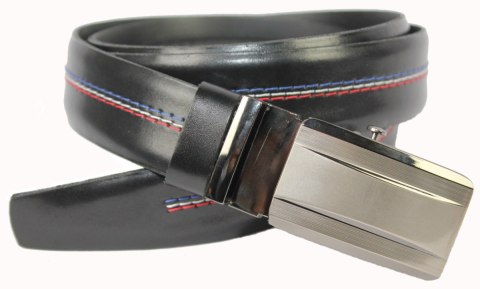 Wizytowy Pasek Skórzany 30 mm COMPLEX (PL) Pełna Klamra AUTOMAT/ZĄBEK Garnitur CZARNY KOLOROWA NITKA Zaokrąglony AZ30/KAZ79 Wizytowy Pasek Skórzany 30 mm COMPLEX (PL) Pełna Klamra AUTOMAT/ZĄBEK Garnitur CZARNY KOLOROWA NITKA Zaokrąglony AZ30/KAZ79