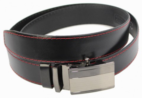 Wizytowy Pasek Skórzany 35 mm COMPLEX (PL) Pełna Klamra AUTOMAT/ZĄBEK Garnitur CZARNY CZERWONA NITKA Zaokrąglony AZ35/KAZ11 Wizytowy Pasek Skórzany 35 mm COMPLEX (PL) Pełna Klamra AUTOMAT/ZĄBEK Garnitur CZARNY CZERWONA NITKA Zaokrąglony AZ35/KAZ11