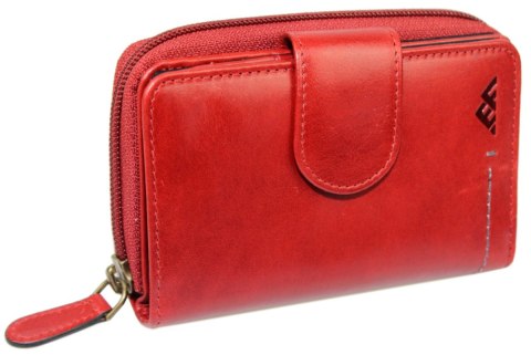 Portfel Damski Skóra Naturalna El Forrest Średni Z Suwakiem Piórnik 821 401 RFID CZEROWNY 13,5 x 8,5 x 3,5 [cm]