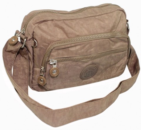 Stylowa Lekka Materiałowa Torba Pozioma Średnia Na Ramię Bag Street NR 2223 BRĄZOWY Stylowa Lekka Materiałowa Torba Pozioma Średnia Na Ramię Bag Street NR 2223 BRĄZOWY