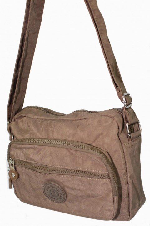 Stylowa Lekka Materiałowa Torba Pozioma Średnia Na Ramię Bag Street NR 2223 BRĄZOWY Stylowa Lekka Materiałowa Torba Pozioma Średnia Na Ramię Bag Street NR 2223 BRĄZOWY