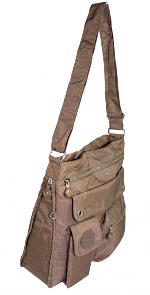 Stylowa Lekka Materiałowa Torba Średnia Kwadrat Listonoszka Na Ramię Bag Street NR 2221 BRĄZOWY Stylowa Lekka Materiałowa Torba Średnia Kwadrat Listonoszka Na Ramię Bag Street NR 2221 BRĄZOWY