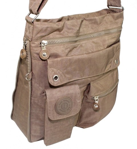 Stylowa Lekka Materiałowa Torba Średnia Kwadrat Listonoszka Na Ramię Bag Street NR 2221 BRĄZOWY Stylowa Lekka Materiałowa Torba Średnia Kwadrat Listonoszka Na Ramię Bag Street NR 2221 BRĄZOWY