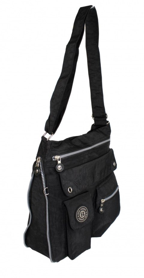 Stylowa Lekka Materiałowa Torba Średnia Kwadrat Listonoszka Na Ramię Bag Street NR 2221 CZARNY Stylowa Lekka Materiałowa Torba Średnia Kwadrat Listonoszka Na Ramię Bag Street NR 2221 CZARNY