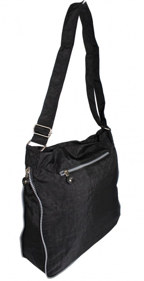 Stylowa Lekka Materiałowa Torba Średnia Kwadrat Listonoszka Na Ramię Bag Street NR 2221 CZARNY Stylowa Lekka Materiałowa Torba Średnia Kwadrat Listonoszka Na Ramię Bag Street NR 2221 CZARNY