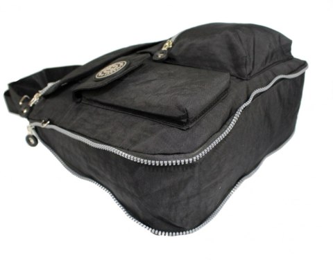 Stylowa Lekka Materiałowa Torba Średnia Kwadrat Listonoszka Na Ramię Bag Street NR 2221 CZARNY Stylowa Lekka Materiałowa Torba Średnia Kwadrat Listonoszka Na Ramię Bag Street NR 2221 CZARNY