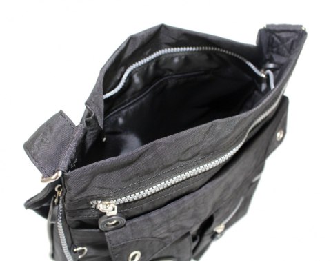 Stylowa Lekka Materiałowa Torba Średnia Kwadrat Listonoszka Na Ramię Bag Street NR 2221 CZARNY Stylowa Lekka Materiałowa Torba Średnia Kwadrat Listonoszka Na Ramię Bag Street NR 2221 CZARNY