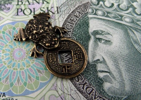 Żabka Mosiężna Mała z Monetą na Pomnażanie Pieniędzy Żabka Mosiężna Mała z Monetą na Pomnażanie Pieniędzy