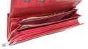 Portfel Damski Jennifer Jones Skóra Naturalna Długi MAX Z Dodatkowym Organizerem 5199-2 RFID CZERWONY 19,5 x 10 x 3,5 [cm]
