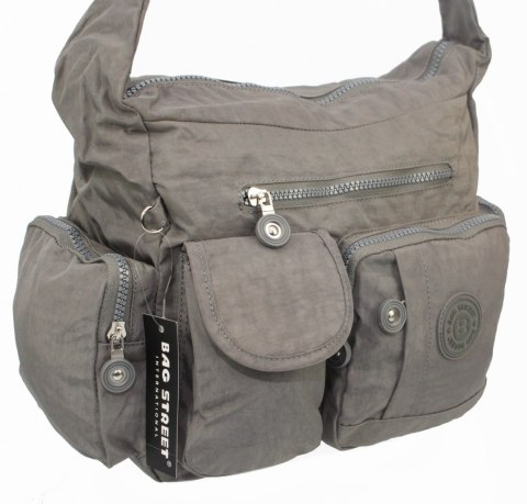 Stylowa Pozioma Torba Średnia Na Ramię Bag Street NR 2219 SZARY Stylowa Pozioma Torba Średnia Na Ramię Bag Street NR 2219 SZARY